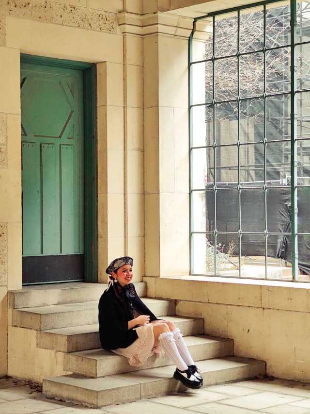 Photo of Rey on the stairs