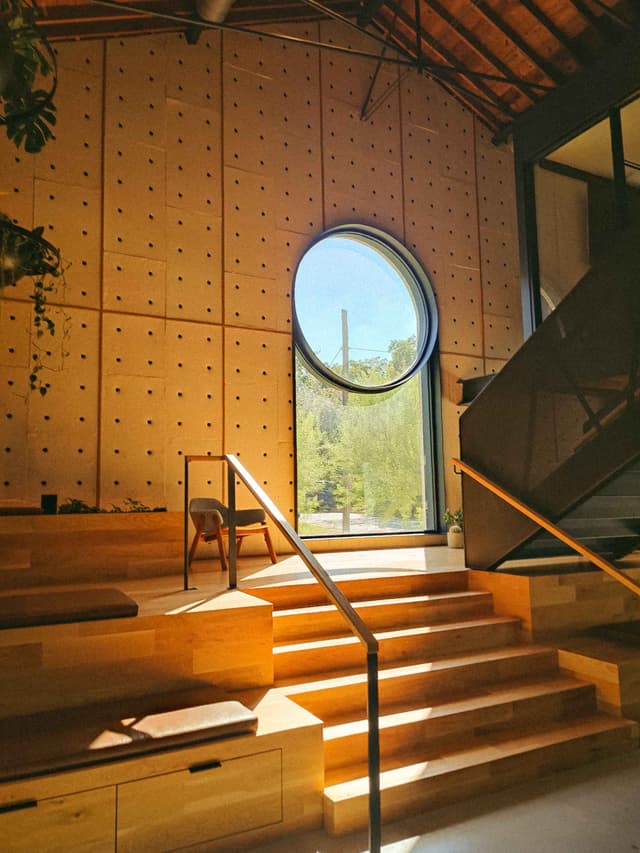 Photo of a window and stairs