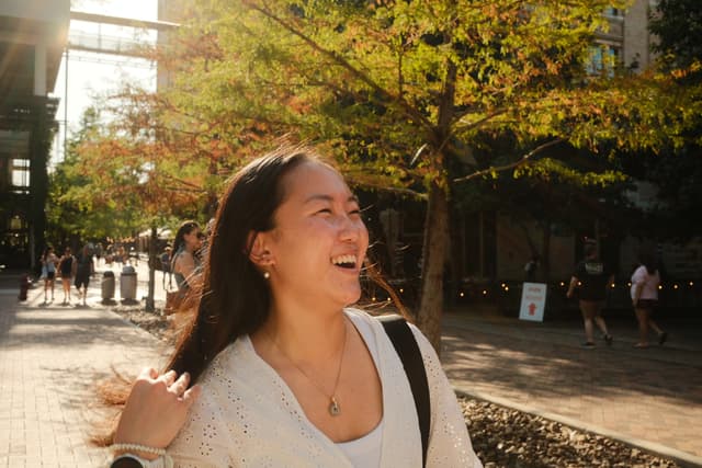 Photo of a girl laughing